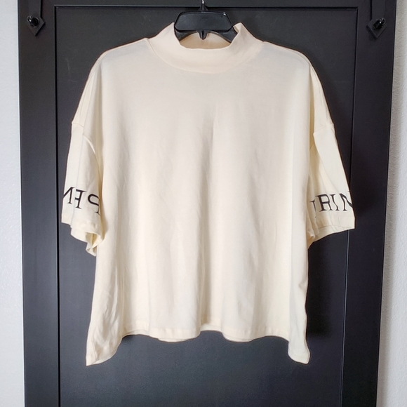 Pringle of Scotland X H&M Cropped Mock turtleneck T-Shirt Size XL - Picture 1 of 4